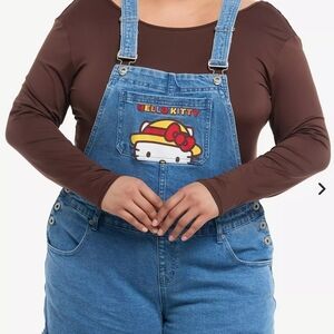 Hello Kitty Denim Overall Jumpsuit with Patch